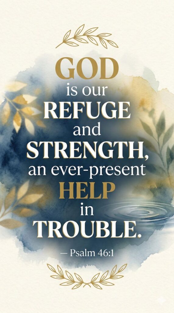 Quote-graphic-featuring-short-bible-verses-about-strength-in-hard-times-from-Psalm-46